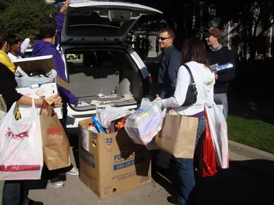 TCU student-athletes delivered nearly 100 new toys to Cook Children's Hospital last week.