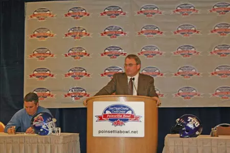 Gary Patterson's day began with a news conference at the Omni Hotel in downtown San Diego.