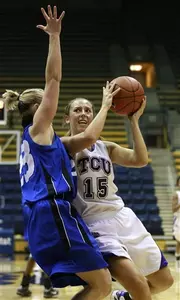 Emily Carter gave TCU the lead inside the final minute before SMU's Jillian Samuels hit the game-winning 3-pointer on the following possession.