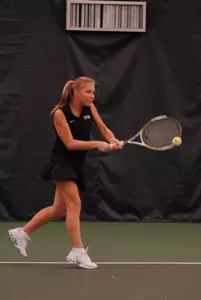 Freshman Maria Babanova won both doubles and singles contests on Saturday to help lead TCU past Oklahoma
