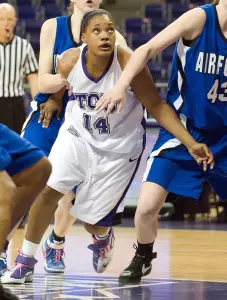 Lorie Butler-Rayford notched only her second career 20-point game to help earn her 1,000th career point Sunday.