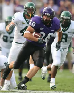 Tight end Shae Reagan's 19.7 yards per reception mark ranks third on TCU's career chart.