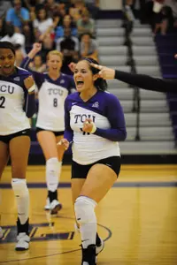 Nirelle Hampton set the school record for career aces Wednesday.