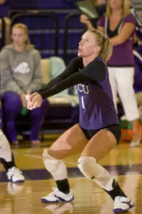 Katelyn Blackwood ranks third in the conference in digs.