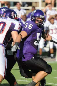 TCU nose tackle Cody Moore had four tackles for loss, including two sacks, to go with his first career interception in the 48-7 win at SMU.