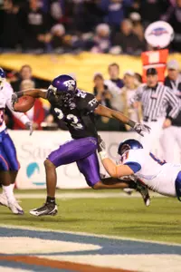 Aaron Brown scored on a 16-yard carry for TCU's first points of the game in the Poinsettia Bowl win over Boise State.