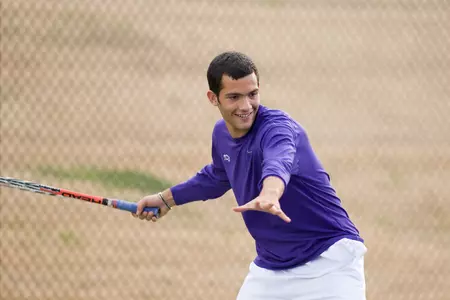 Freshman Slah Mbarek opened his Frog career at the No. 2 singles position during the season opener at Rice.
