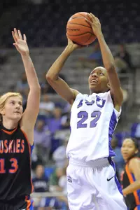 Forward Delisa Gross has opened her Frog career by scoring in double figures two straight games.