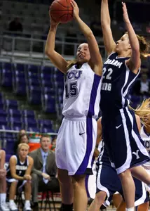 Junior Emily Carter is one of three returning Lady Frogs who averaged scoring in double figures a season ago.