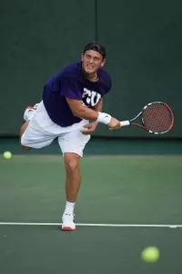 Adrian Simon teamed with Emanuel Brighui to upset the nation's No. 16 doubles team Saturday.