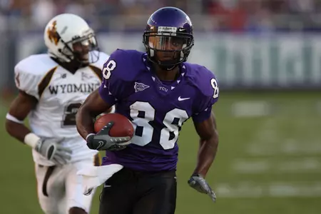 TCU wide receiver Jimmy Young's 988 receiving yards in 2008 represented the second-best season total in TCU history.