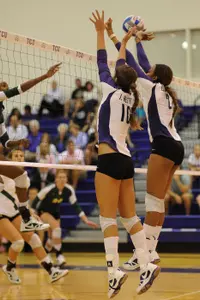 Kourtney Edwards tied the career record for blocks.