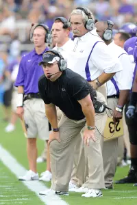 Saturday's 56-21 win over Texas State was Gary Patterson's 75th win at TCU, enabling him to move past Abe Martin into second place on TCU's career victory list.