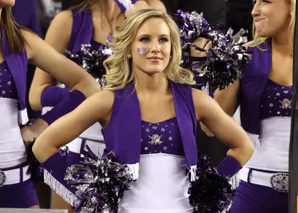 The TCU Showgirls perform at the 2010 Tostitos Fiesta Bowl.