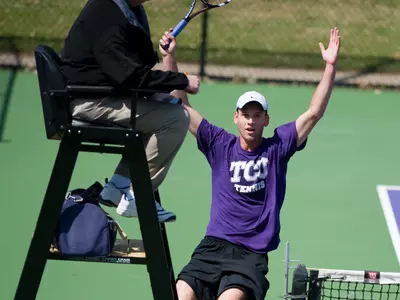 Emanuel Brighiu downed the nation's No. 18 singles player in three sets Sunday.