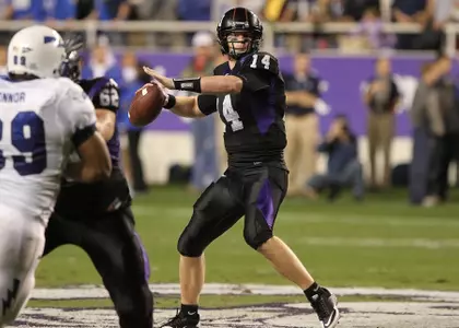 TCU's Andy Dalton leads the nation in wins by an active quarterback with 41.