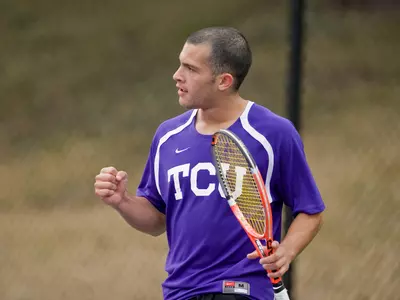 Sophomore Slah Mbarek improved to 4-1 with a win at No. 3 singles Friday.