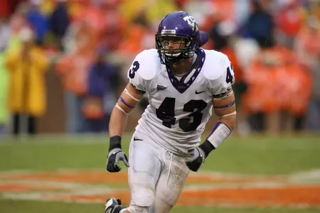 Linebacker Tank Carder placed second on TCU last season with 89 tackles, earning him a second-team All-Mountain West Conference selection.