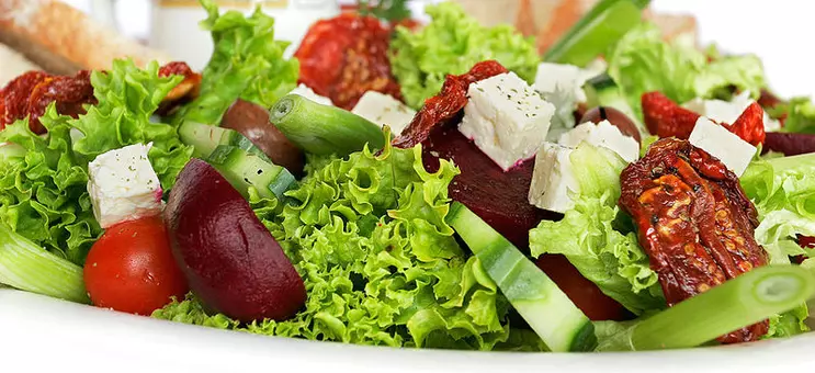 A side salad is a quick and healthy meal.