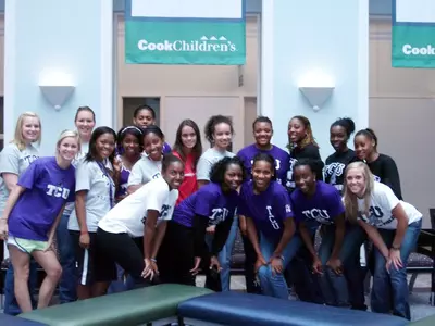 TCU track and field at Cook Children's Hospital