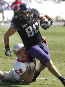 TCU tight end Logan Brock has five touchdown receptions in the last 10 games.