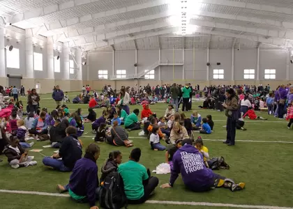 TCU athletes participated in 'Reading Frogs'