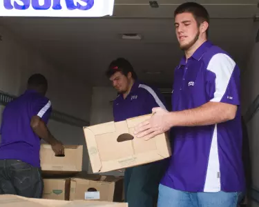 Jon Koontz helped deliver chickens on Friday afternoon.