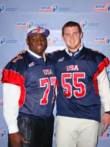 Jamelle Naff (left) and Bobby Thompson. Photo by Laura Ziemianski of USA Football.