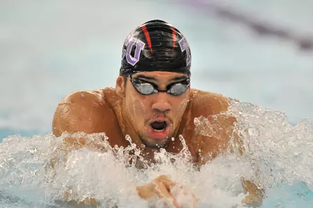 Edgar Crespo finished second in the 100-breast.