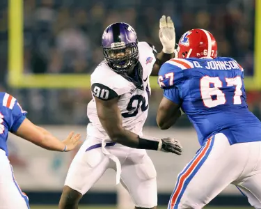 Stansly Maponga, who led TCU with 13 1/2 tackles for loss, nine sacks and five forced fumbles, will be one of seven returning defensive starters for TCU in 2012.
