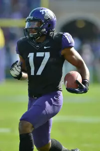 TCU safety Sam Carter had his fourth interception of the season in Saturday's Oklahoma game.