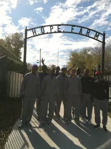 TCU's Men's Track and Field team visited H.O.P.E. Farm in Fort Worth.