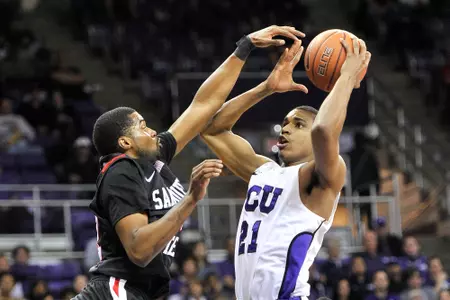 Junior guard Nate Butler scored a career-high 10 points while hitting three 3-pointers.