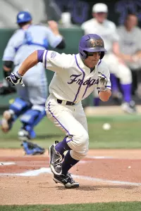 Kyle Von Tungeln tied a school-record with five walks in the game.