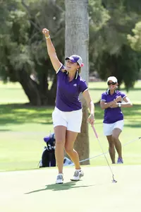 TCU's Sanna Nuutinen after winning the MW title on the fourth playoff hole.