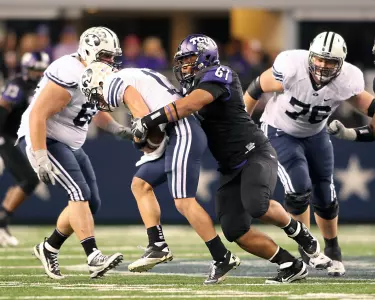 Defensive tackle Jon Lewis was one of six true freshmen to play for TCU last season.