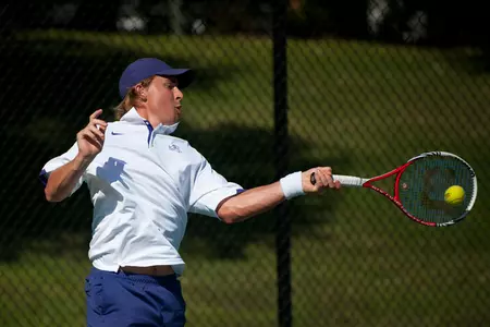 Nick Chappell won in singles and doubles, including the clinching match in singles.