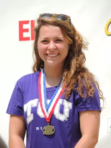 Megan Lee poses with her bronze medal.