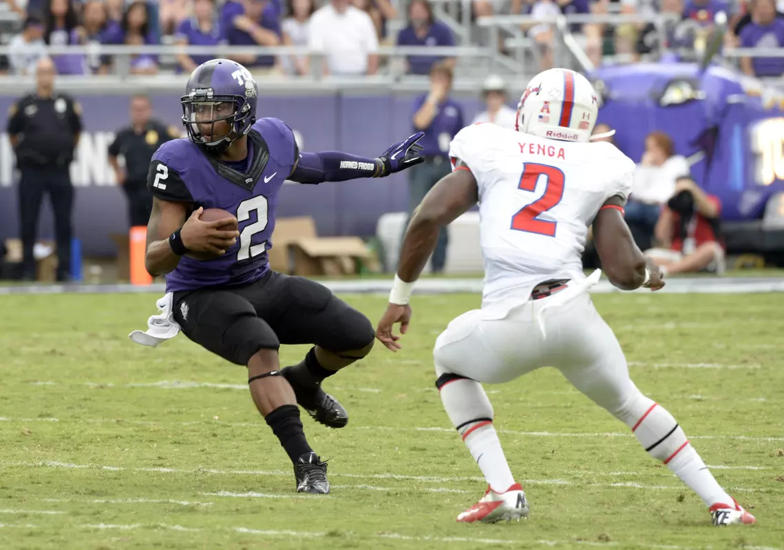 Trevone Boykin helped overcome a 10-7 halftime deficit with two touchdown passes in the second half.