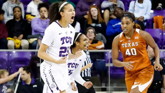 TCU vs Texas women's basketball at Schollmaier Arena in Fort Worth, Texas on January 10, 2018. (Photo by/Sharon Ellman