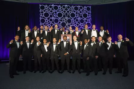 TCU football's 2017 seniors at the team banquet.