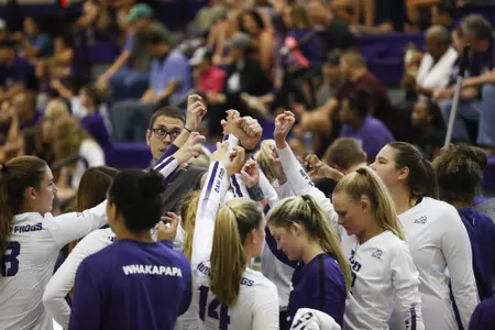 TCU Volleyball Purple and White