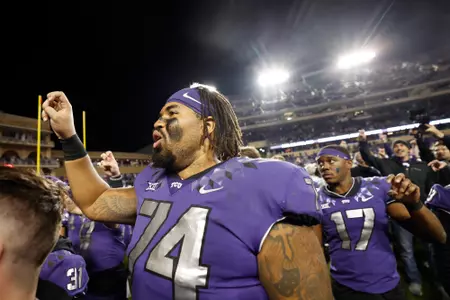 TCU vs Iowa State at Amon Carter Stadium in Fort Worth, Texas on November 26, 2022. Photo by Gregg Ellman