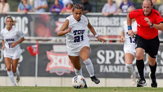 TCU vs Texas Tech during the Big 12 Championship soccer game at the Round Rock Multipurpose Complex in Round Rock, Texas on November 6, 2022 (Photo by/Gregg Ellman)