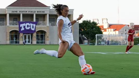 TCU vs Harvard soccer at the Garvey-Rosenthal Soccer Complex in Fort Worth, Texas on September 17, 2022 (Photo by/Gregg  Ellman)
