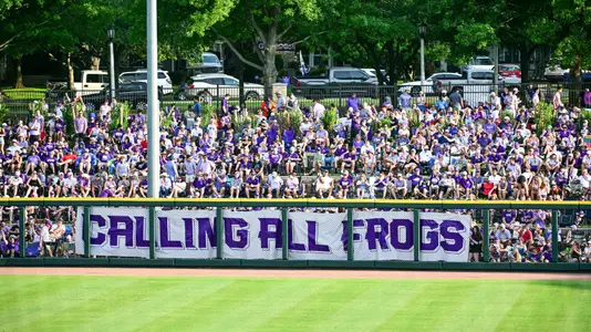 TCU vs Indiana State baseball NCAA Super Regional game during the Fort Worth Super Regional at Lupton Stadium on the TCU campus in Fort Worth, Texas on June 10, 2023. (Photo by Michael Clements/Ellman Photography)