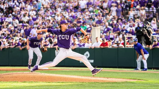 TCU vs Indiana State baseball NCAA Super Regional game during the Fort Worth Super Regional at Lupton Stadium on the TCU campus in Fort Worth, Texas on June 10, 2023.
