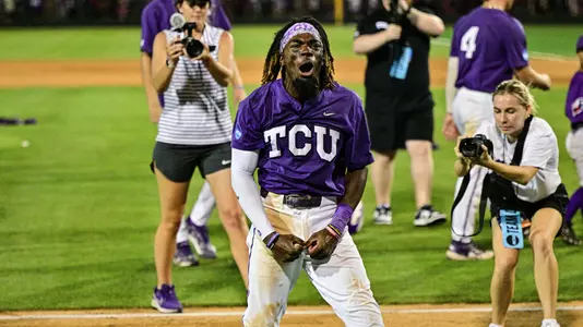 TCU vs Indiana State baseball NCAA Super Regional game during the Fort Worth Super Regional at Lupton Stadium on the TCU campus in Fort Worth, Texas on June 10, 2023. (Photo by Michael Clements/Ellman Photography)