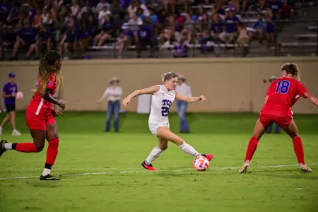 TCU vs SMU soccer game in Fort Worth, Texas on August 17, 2023. (Photo by Michael Clements/Ellman Photography)