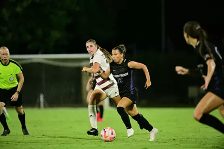 TCU vs Texas A&M Soccer game at Garvey-Rosenthal Soccer Stadium on the TCU campus in Fort Worth, Texas on September 3, 2023. (Photo by Michael Clements/Ellman Photography)